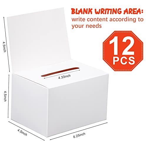Spakon Raffle Box Ballot Box Donation Box For Fundraising 6.25 X 4.5 X 4.5 Inch White Glossy Cardboard Tickets Boxes With Slot Removable Header Charity Box For Collecting Business Card Vote(6 Pieces) #TOP1