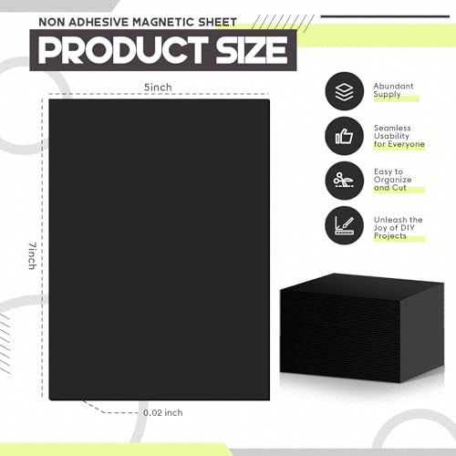 Image of 50 Pcs Non Adhesive Magnetic Sheet 5 x 7 Inch for Die Storage Flexible Magnetic Sheets Plain Sheet for Arts and Crafts Scrapbooking DIY Photography, Easy to Cut and Organize