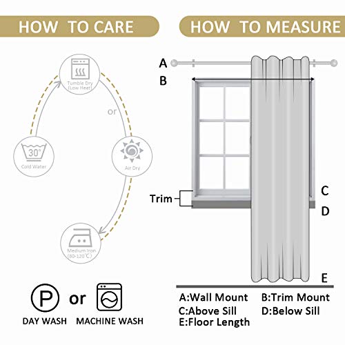 Top Finel White Sheer Curtains 90 Inches Long Navy Blue Embroidered Diamond Grommet Window Curtains For Living Room Bedroom, 2 Panels #TOP6