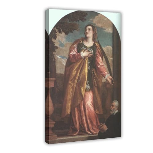 Impression sur toile St Lucy Paolo Veronese tableau religieux salon 30x45cm