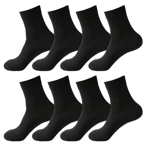 4 pares de calcetines blancos unisex, delgados, holgados, suaves, anchos, elásticos, sin costuras, con puntera sin costuras, color negro y morado, Negro , Talla única