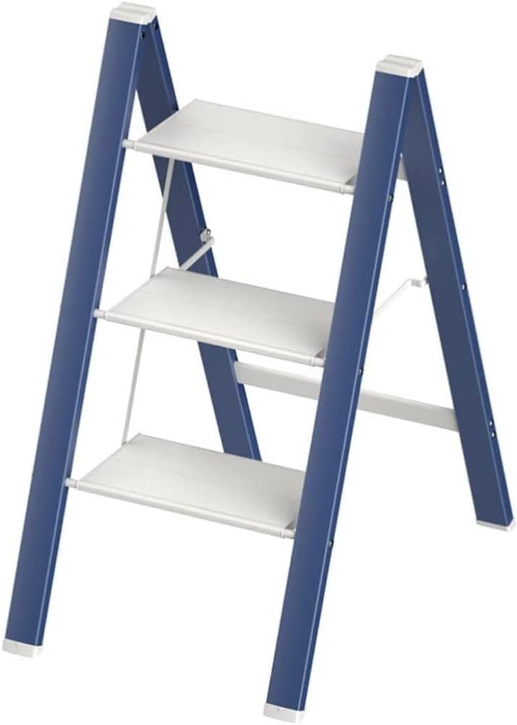 Step Ladder Aluminum Folding Ladder Wide Step Ladder Home and Outdoor Step Ladders, 330 Lbs Folding Ladder Telescopic Ladder(Color:Roze,Size:2 Step Ladder)