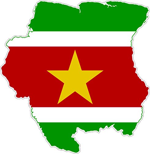 Akachafactory Autocollant Sticker adhesif Voiture Vinyle Drapeau Carte Suriname