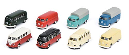Schuco 452640800 - VW T1, 8 - er Set, Modellautos, 1:87, mehrfarbig