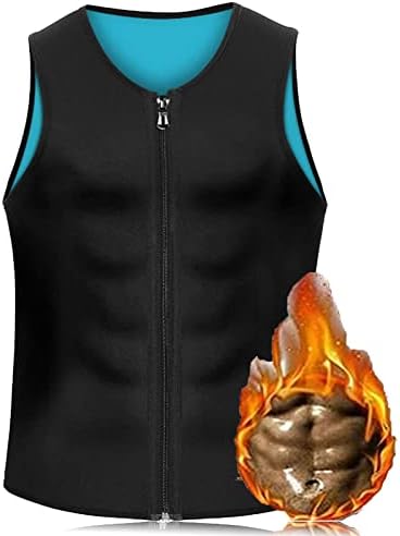 IOTKIT Manson Gynecomastia Compress Zipper Vest, Compression Shirts for Men, Sauna Suit for Men, Compression Tank Top Men (B,2XL)