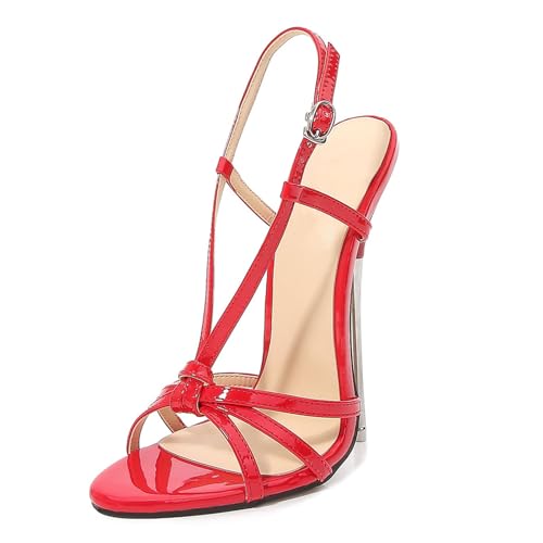 Escarpins à talons aiguilles de 16 cm avec brides croisées et bout ouvert