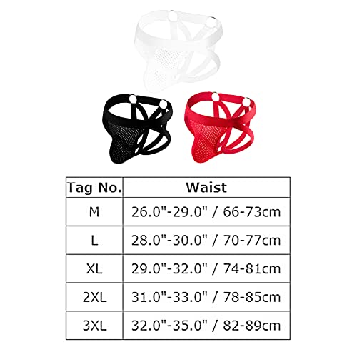 Abafip Men Jockstraps Athletic Supporter Jock Straps Underwear Low Waist Mesh Breathable Spandex Hollow Cutout Rave Underpants Black-Cutout Medium #TOP5