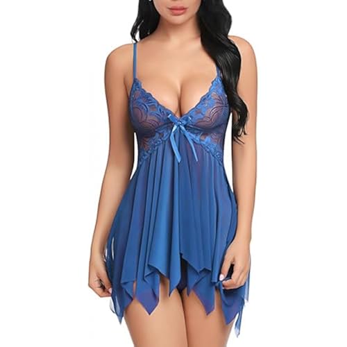 YaShaer Women Lace Lingerie Babydoll Sleepwear Sexy Chemise Nightgowns Bridal Nightdress S-XXL