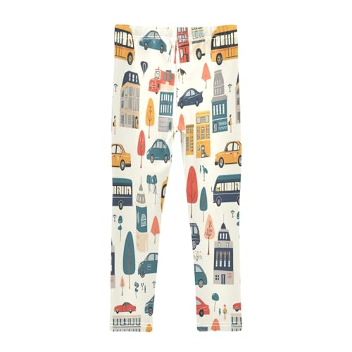 Toddler Girls Leggings Printed Yoga Pants Leggings Blue Car Green Tree for Kids2