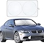 EcoNour Car Windshield Sun Shade with Storage Pouch | Durable 240T Material Car Sun Visor for UV Rays and Sun Heat Protection | Car Interior Accessories for Sun Heat | Standard (64 inches x 32 inches)