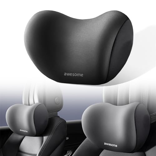 AIXIMA Auto Nackenkissen, Autositz kopfstütze aus Memory-Schaumstoff Mit Verstellbaren Trägern, für Autositz Komfortabel Atmungsaktiv Memory Foam Abnehmbarer Abdeckung