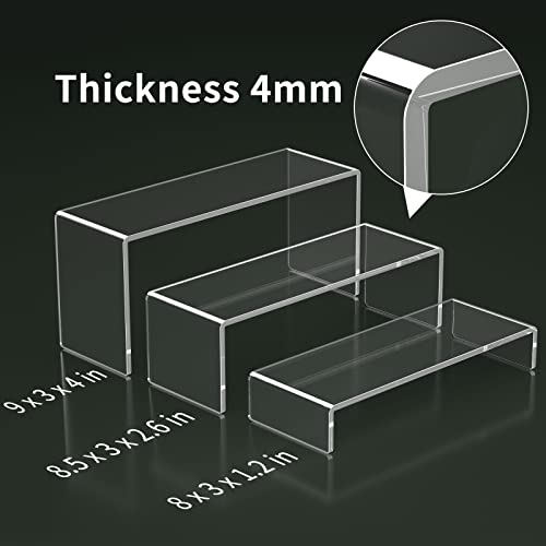 Hiimiei Acrylic Display Riser, 6 Pcs 9" Large Acrylic Risers, Clear Rectangular Display Shelf For Cupcake Stand, Collectibles Display And Retail Showcase, Tiered Display Stand For Gemstone, Curio, Anime Figurines #TOP2