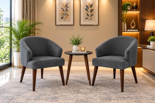 Image of DaneWood Wooden Dining Table 6 Seater | Six Seater Dinning Table with Upholstered 4 Dining Chairs & 1 Bench for Home | Dining Room Sets for Restaurants | Sheesham Wood | Honey Finish & Grey