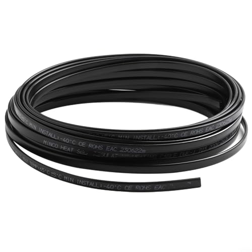 Cavo riscaldante ignifugo da 20 W/m, 50 m, per sbrinamento e protezione antigelo, con funzione di limitazione della temperatura automatica (10 m)