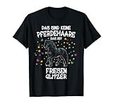Friesen Glitzer Pferd Reiten Geschenk Friesenpferd T-Shirt