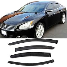 Side Window Deflector Visor Rain Guard fit for 2009-2015 Nissan Maxima,4pcs Outside Mount Tape-on Shatterproof Dark Smoke Window Shades 94100