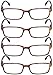 GUD Reading Glasses 4 Pairs Classic Style Readers Comfort Reader Eyeglasses Women Men Reading (Amber/Black Arm, 2.50)
