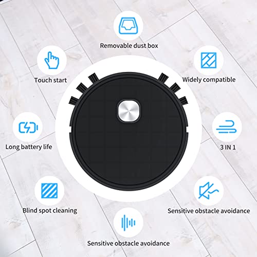 Gokoco Robot Vacuum Cleaner, Slim And Quiet Smart For Pet Hair, Hard Floor,Touch Control-Black #TOP1