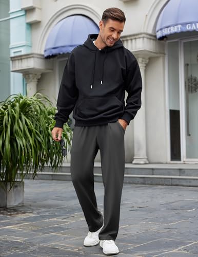 COOFANDY Calça de moletom masculina casual com parte inferior aberta, leve, perna reta, para ioga, c