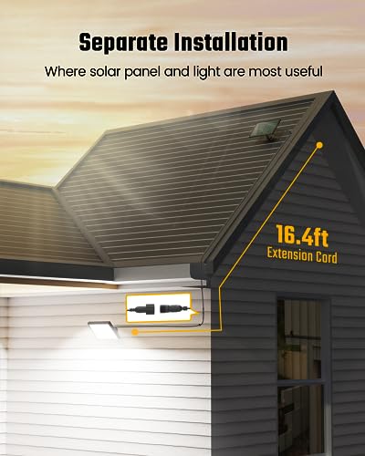 SUPERDANNY Solar Outdoor Flood Lights with 113 Bright LEDs, Motion Sensor Dusk to Dawn Outside Flood Lights with 16ft Cable IP65 Waterproof, Security Light for Garden Barn Porch 4 Pack - Thumbnail 5