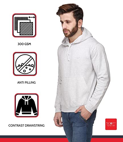 Image of Scott International Men's Solid Cotton Hoodies for Men, Trendy and Comfortable Sweatshirts for Men, Stylish Winter Wear with Hood and Pockets, Fashionable Hooded Sweatshirts