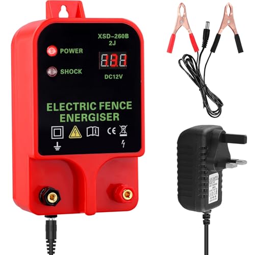 Electric Fence Energiser 12V, 6.2 Miles Controller for Livestock