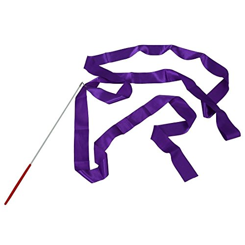 SODIAL(R) 4M Danza Cinta Gimnasio Ritmica Arte Gimnasia Ballet Flamula Giro Vara Purpura