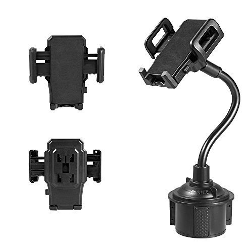 Car Cup Holder Phone Mount With Goose Neck & 360° Rotatable Cradle Compatible For Galaxy J3V/J3,J36V,Galaxy Express Prime Case,Galaxy Sol,Galaxy Amp Prime, Black #TOP4