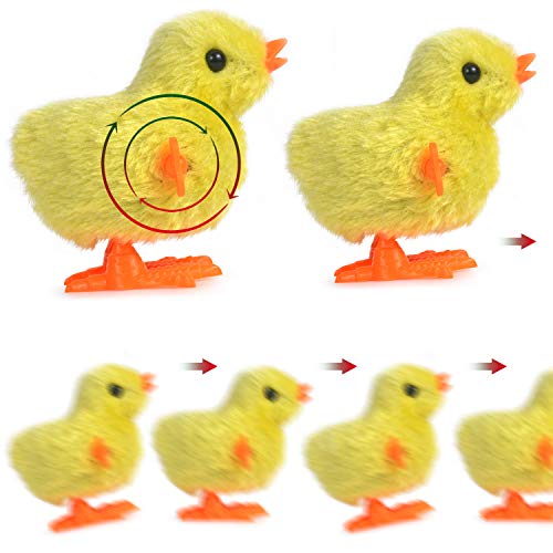 16 Packs Wind Up Chicken Novelty Jumping Chicken Gag Plush Chicks For Kids Party Favors Supplies Props For Halloween Gag Shows Christmas Gift #TOP1