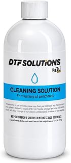 DTFBASICS Printhead Cleaning Solution, Flushing Fluid for DTF and DTG Printer Printheads, Minor Clog Support, Manual Flushing, Damper and Continuous Ink Systems, Cleaning Cartridge Applications, 100 ml
