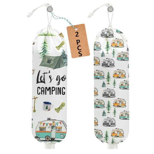 CQM 2PcsCamping Plastic Bag Holder, Camping Gifts for Women Men Camper