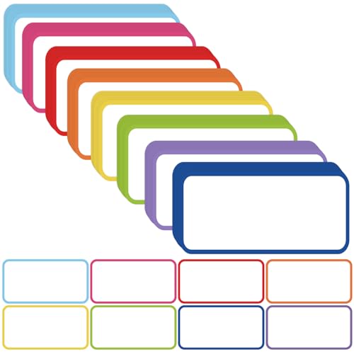 32 Pcs Dry Erase Magnetic Labels, 4.2 x 2.1 Colored Border Reusable Writable Magnetic Name Tags Magnetic Label Stickers for Whiteboard, Refrigerator, Locker Classroom Office Home (8 Colors)