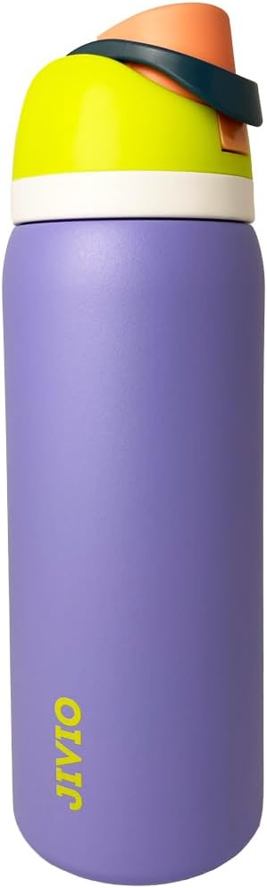 JivioInsulated Water Bottles, Vacuum BPA-Free Leak Proof Kids Thermo flask Stainless Steel Metal Bottle for Travel, Sports, Cycling, School