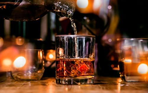 Kostki wielokrotnego użytku, do whisky ze stali nierdzewnej + szczypce + ściereczka | 8 metalowych chłodzących, akcesoria barowe Premium do wszystkich drinków, koktajli, ginu, whisky | prezent urodzinowy dla mężczyzny