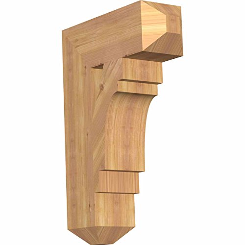 Ekena Millwork BKT06X18X26MRC04SWR Merced Craftsman Smooth Bracket, 5.5" Width x 18" Depth x 26" Height, Western Red Cedar