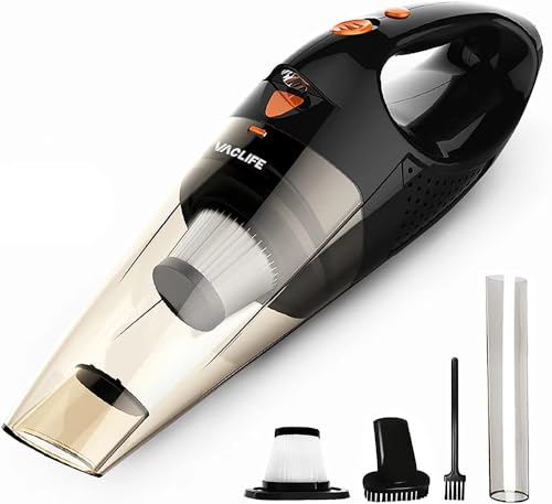 41oXwW4HPfL VacLife Aspirabriciole Senza Fili, Aspirapolvere per Auto Portatile, Mini Aspirapolvere Senza Fili Ricaricabile con 2 Filtri & Accessori, Arancione Chiaro (VL189)