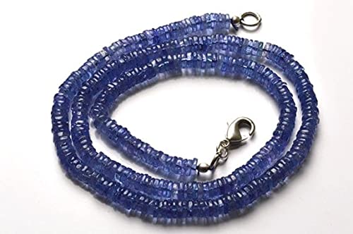 Fil de tanzanite naturelle de 4.5mm pour fabriquer un collier d'anniversaire fait main unique