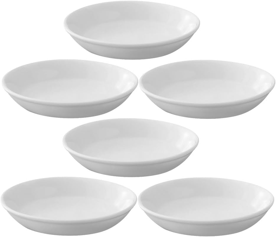 HANABASS 6 Pack Wax Warmer Replacement Dish Ceramic Candle Warmer Tray 3.93In Small Plate for Tealight Oil Burner Wax Melt Replacement Aroma Lamp Accessory for Home Fragrance Decor