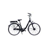 HAWK eCity Wave Black E-Bike Herren & Damen 250W I Stadtrad mit leichtem Aluminiumrahmen I E Bike Herren 28 Zoll mit Shimano 7 Gang Nabenschaltung