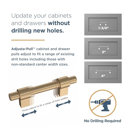Franklin Brass Adjusta-Pull (5-Pack) Adjustable Drawer Pulls | Fits 1-3/8 to 6-5/16 Inch Hole Centers | Champagne Bronze Cabinet Handles | Fluted Edge by Franklin Brass - Image 3