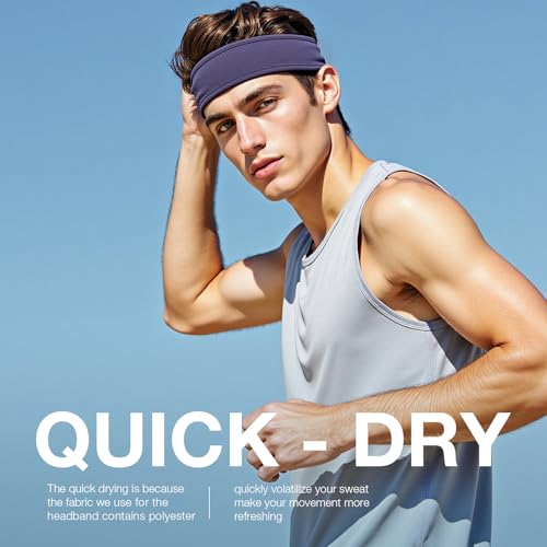 Braylin Faixa de cabelo masculina, pacote com 3, faixa de cabelo esportiva para corrida, ciclismo, b