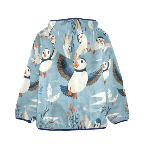 Flying Birds with Clouds Toddler Fleece Jacket Girl Boys Hooded Fleece Jacket Coat Warm Outwear Zip-up 3-10T2