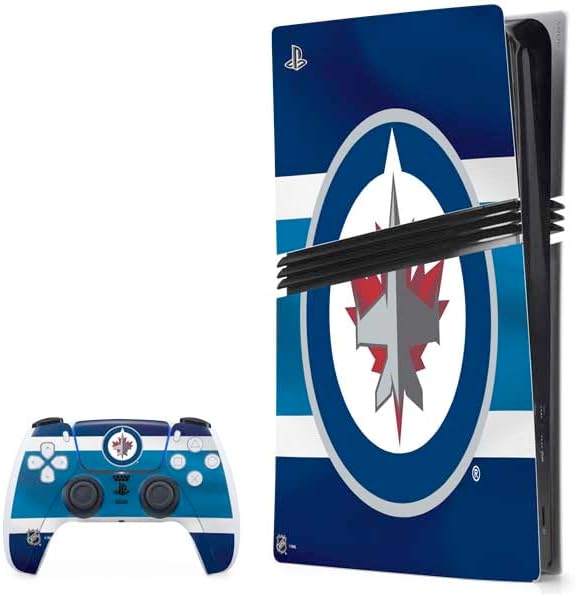 Skinit Decal Gaming Skin Compatible with PS5 Pro Bundle - Officially Licensed NHL Winnipeg Jets Distressed Design
