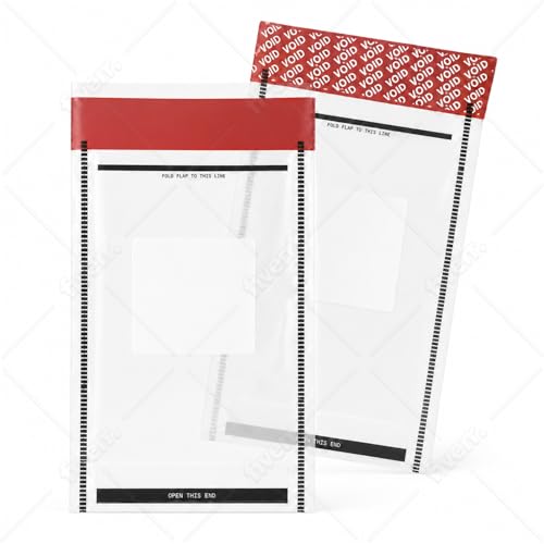 Image of Tamper Proof Cash Bags Secure Money Deposit Bags for Cash Handling, Banking, Coins & Valuables – Tear Resistant Security Pouches with Writable Panel for Retail & Business Use (25)