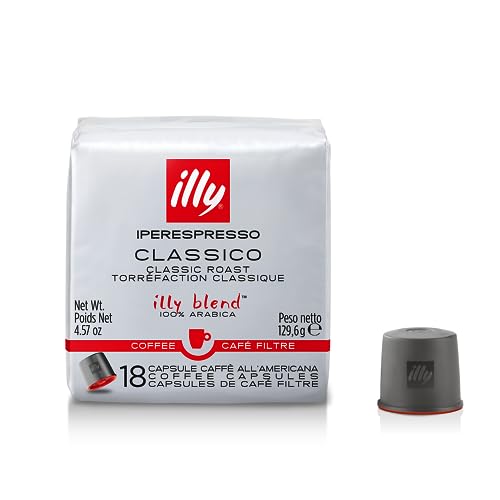 Illy Cápsulas de Café Iperespresso Torrado Clássico, 1 pacote de 18 Cápsulas