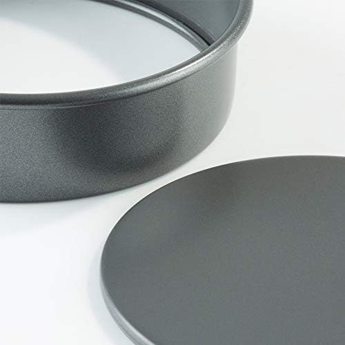 Prochef KB1067 8-inch Teflon Shallow Loose Base Cake Tin, Graphite , Grey
