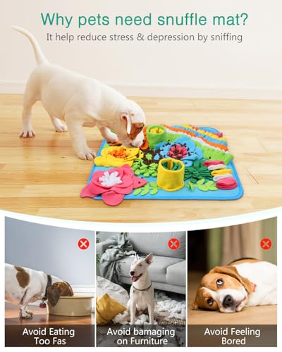 ORIA Tapete de Snuffle para cães, alimentador lento interativo e tapete de forrageamento, brinquedos