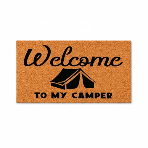 WoodByStu Welcome Doormat for RVs and Campers 16x24