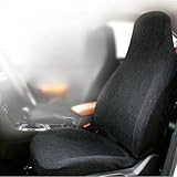Universal Car Seat Cover Towel, Waterproof Washable Sweat Protection for Front Bucket Seats, Non-Slip Fit, Fits Cars SUVs Trucks, Ideal for Gym, Kids, Pets, Outdoor Sports, Travel (Black, 1 Pack)