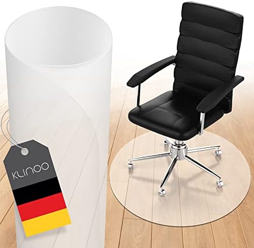 KLINOO Mata ochronna na podłogę, przezroczysta, podkładka pod krzesło biurowe, odporna na zarysowania, mlecznobiała, Made in Germany (90 x 120 cm)